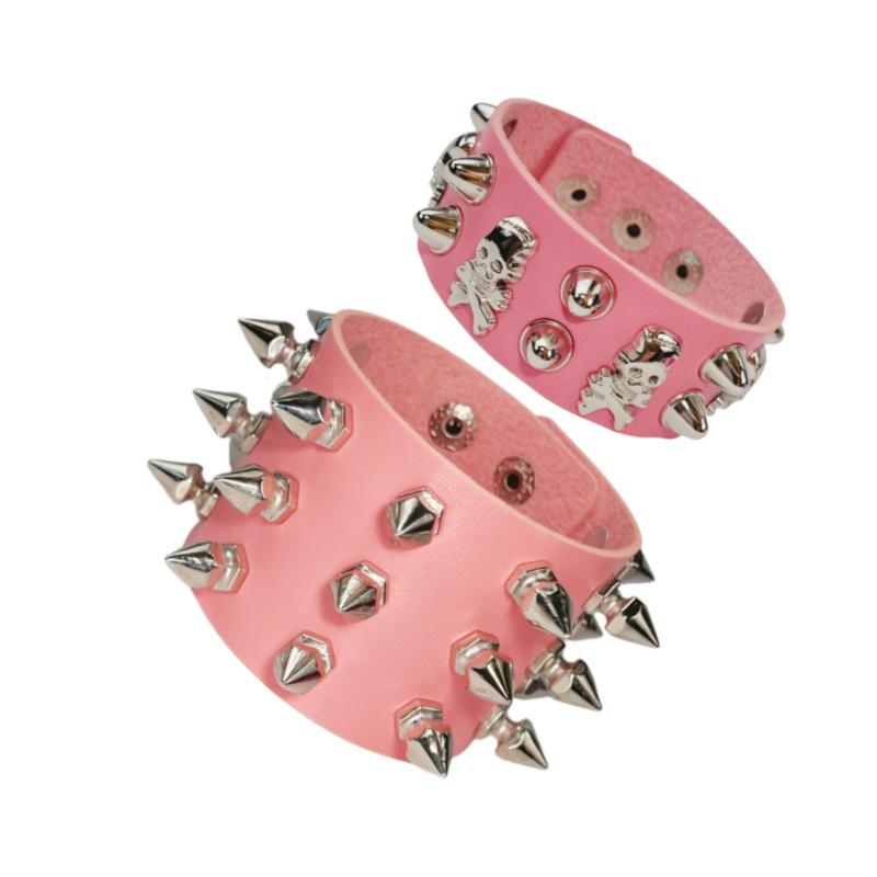 Bracciale Punk Teschio Gotico Europeo e Americano: Stile Rock per Nightclub Y2K e Accessori per Moto