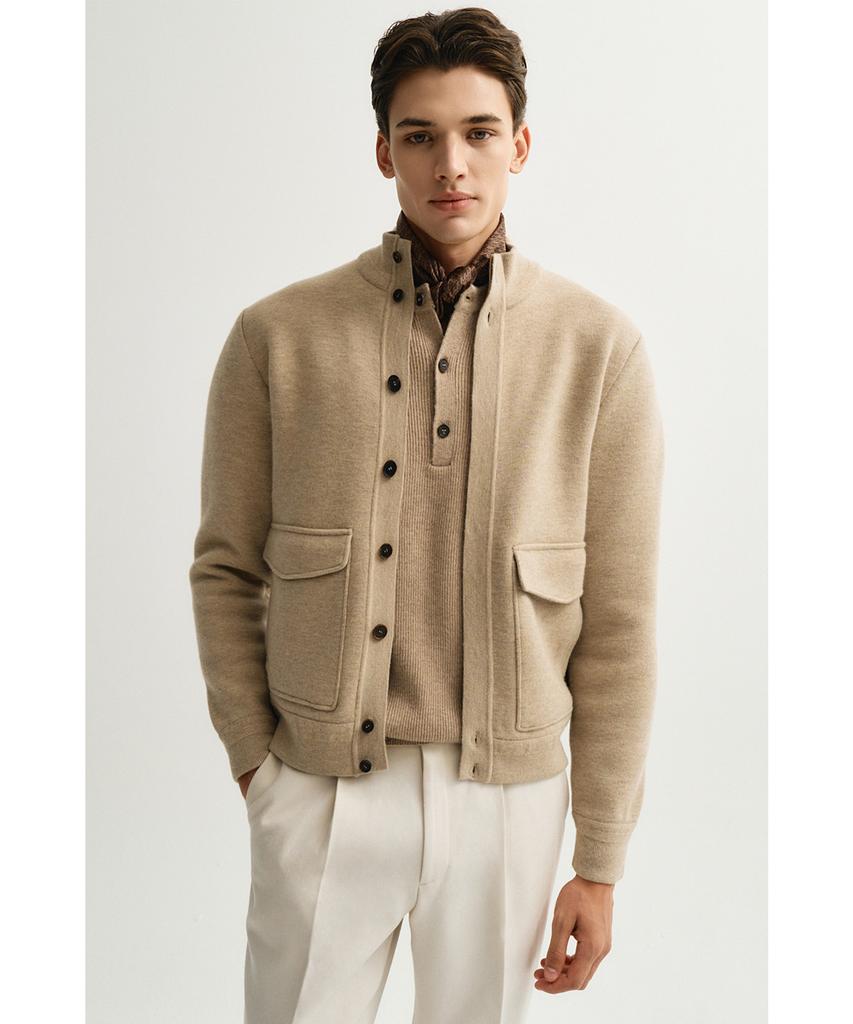 Iolo Merino Wool A-One Knit Jacket_Oatmeal