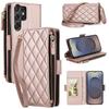 Crossbody Diamond 9 Card Slots Zipper Bag Vegan Leather Phone Case