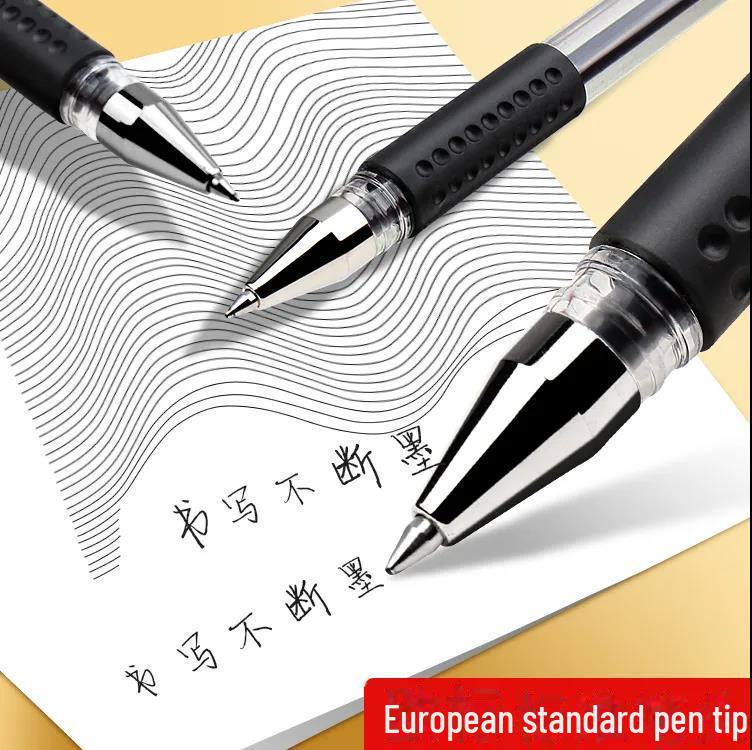 European Standard Black Gel Pen - 0.5mm Signature & Exam Pen for Students, Stationery Supplies