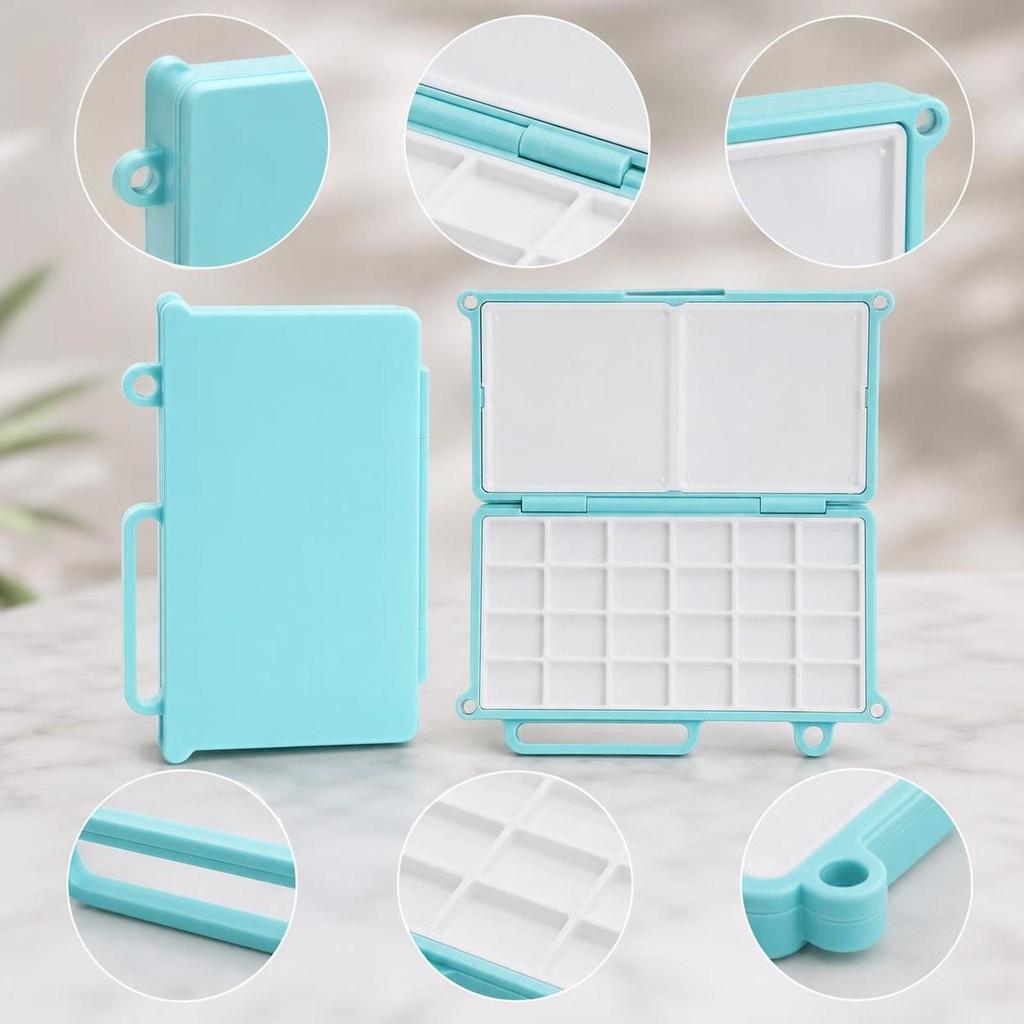 Mini Watercolor Palette Wells Paint Tray Convenient Painters Empty Portable for