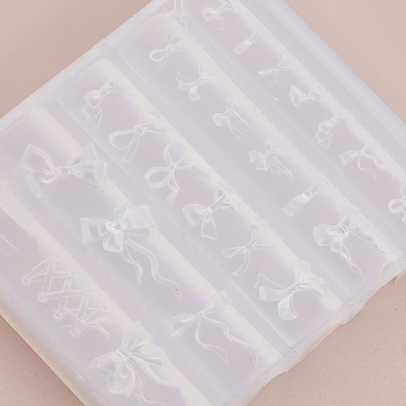 3D Bowknot Silicone Molds Nail Art Mould Stencils Bows Nail Molds Nail Art Decorations Manicure Template Tools