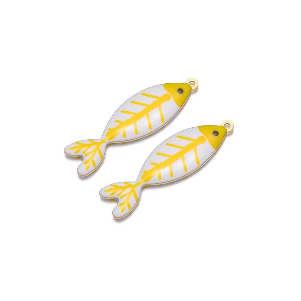 5pcs Stainless Steel Enamel Black Fish Bone Charms for DIY Jewelry Girls Necklace Pendants Kids Bracelet Women Earrings Making