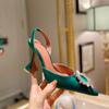 Europeiske og amerikanske sommer nye spisse høyhælte damesko solsikkeborespenne lukket tå vinkopphæl sandaler