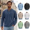 Versatile Ribbed Cuff Pullover Men Corduroy Shirt, Long Sleeve Button Collar with Chest Pocket, Layering Shirts for Loose Fit Textured Sweatshirt Fall