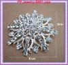 Luxury Silver-Plated Crystal Flower Brooch - Large Alloy Corsage Accessory