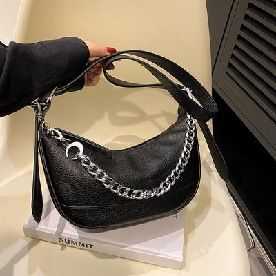 High Quality Fashion Bag Chain Leather Shoulder Crossbody Bag Women Textured Underarm Sac New Feminine Luxury Tote Bags