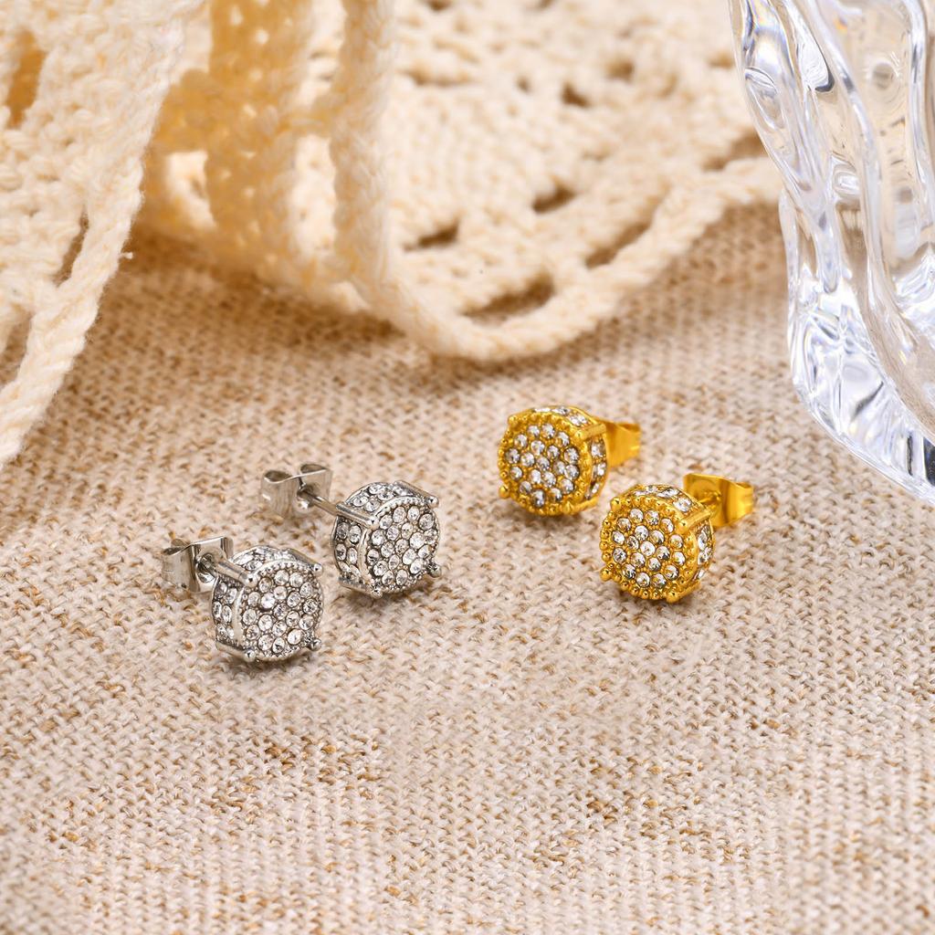 Mprainbow Men's Bling Cubic Zirconia Stud Earrings, Deluxe AAA CZ Stone Earrings,Valentine's Father's Day Birthday Party Gifts