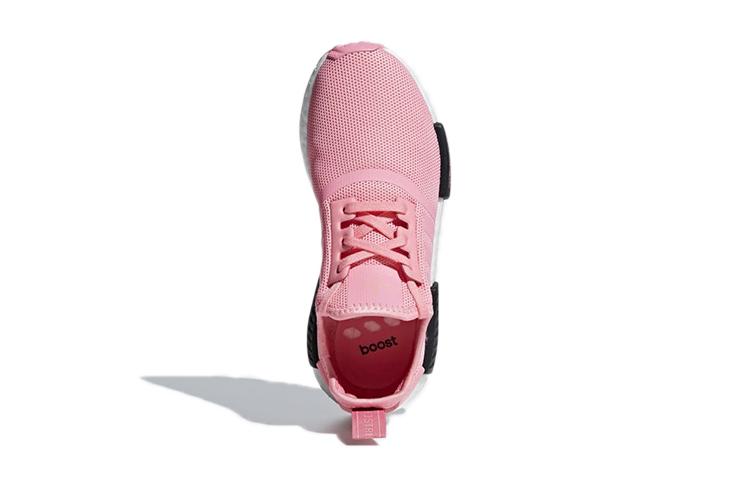 Adidas Originals NMD_R1 Slip Resistant And Breathable Kids Lifestyle Shoes Pink Black Teenagers B42086