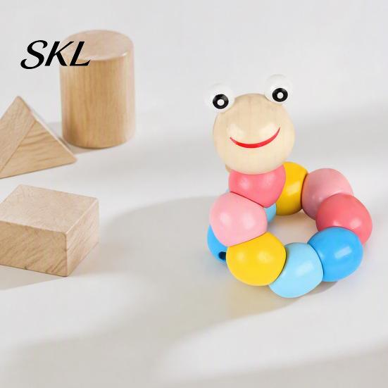 Toddler Caterpillar Toy Kids Wooden Bead Toy, Educational Twisting for Fine Motor Skills, Number Color Preschool Learning Toddlers Toys