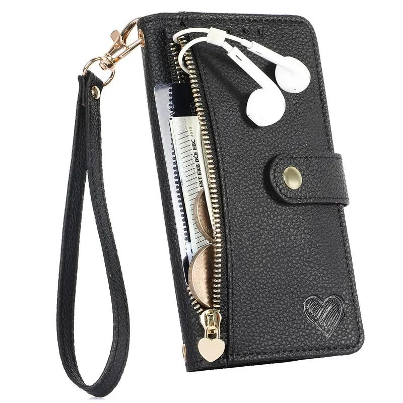 

Zipper Wallet Card Phone Case For XiaoMi 15 14T 14 Pro 13 13T Ultra 12T 12S 11T POCO F5 X6 X5 X3 NFC Lanyard Leather Flip Cover POCO F5