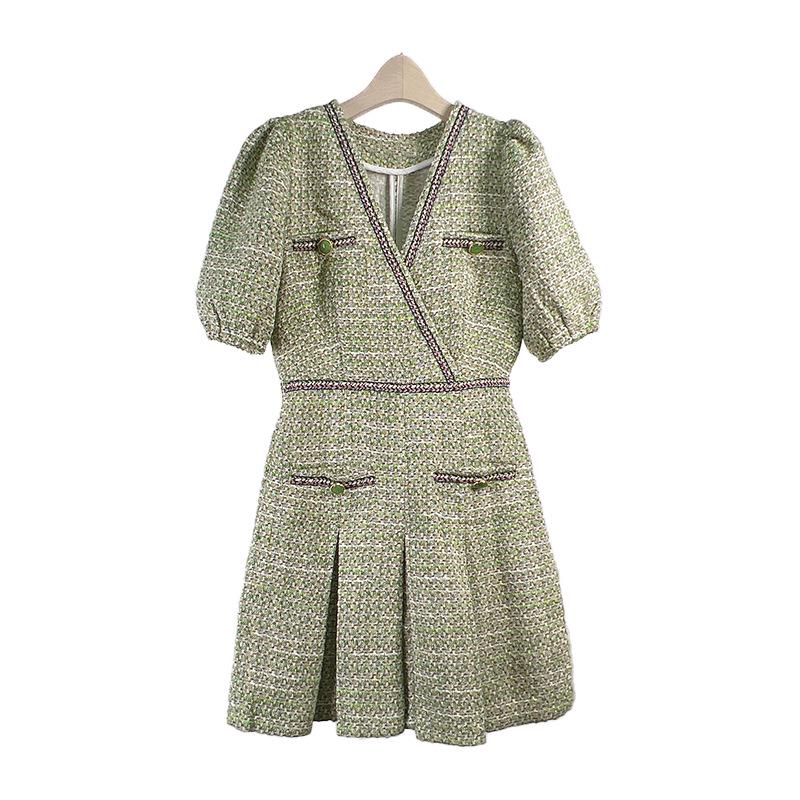 Elegant Sweet Short-Sleeved French Collar Dress - Autumn/Winter Edition
