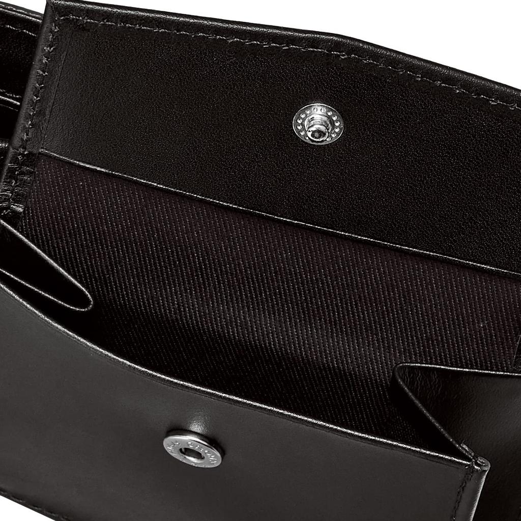 Katharine Hamnett London PRISM Bifold Wallet, Premium Japanese Cow Leather with Prism Embossing, Round Zipper, and Bill Compartment, Black