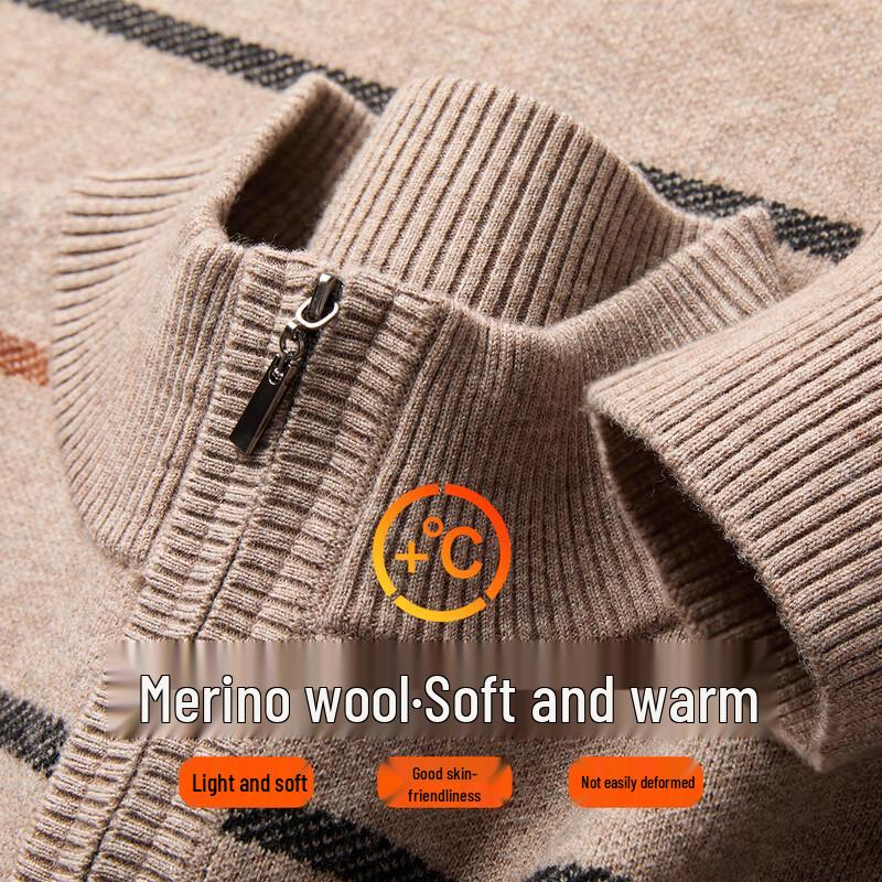 

Jinju Men s 100% Pure Wool Long Sleeve Sweater XL