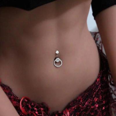 5 ks Lesklé kroužky do pupíku pro ženy, činka, šperky na piercing těla
