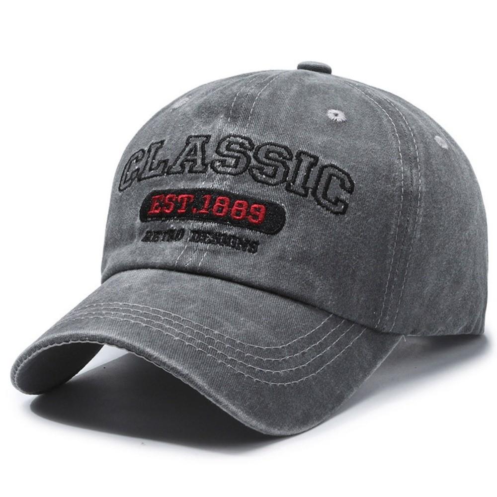Fashion Classic EST.1889 Embroidery Baseball Cap Visor Adjustable Peaked Cap Washed Cotton Casquette For Man Women