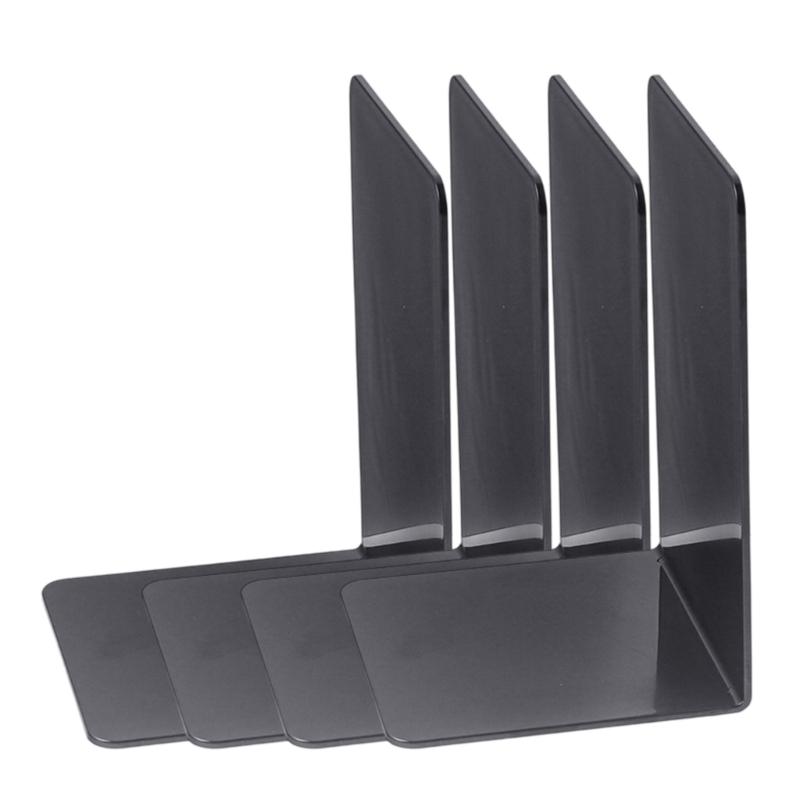4 Stück Buchstützen Einfarbige Buchstützen Regal Buchstopper Acryl-Buchstützen Dekorative Buchstützen für Schule Zuhause Büro