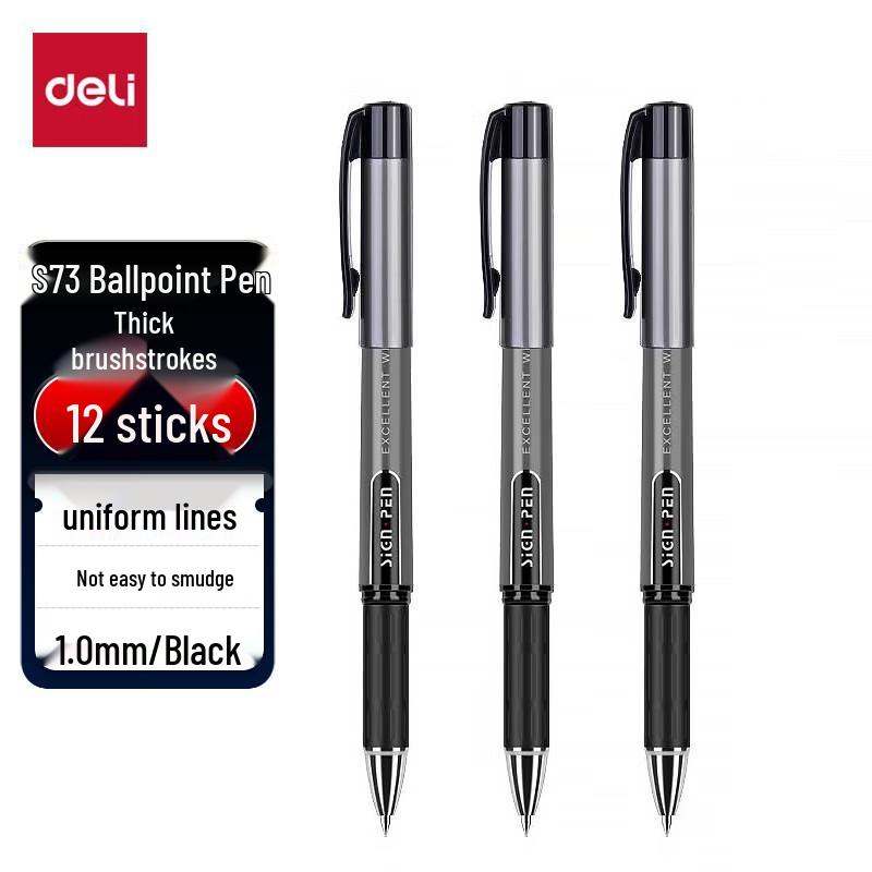 Deli S73 1.0mm Black Carbon Ink Gel Pen