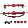 Generic 1:12 Front and Rear Axle Housing Set, Front and Rear Bridge Repair Parts, Practical Bridge Shaft Complete Set for MN168 Model Truck, Red