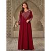 Middle East Women's Clothing Fashion Rhinestone V-neck Casual Loose Dubai Arab Robe New Arrival Plus Size Dress Dress