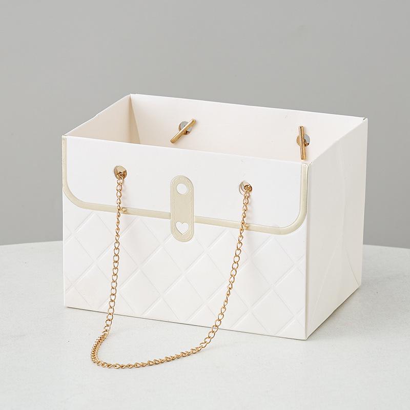Trendy Floral Tote Gift Box - Small Size for Flower Shop Packaging Qixi Festival