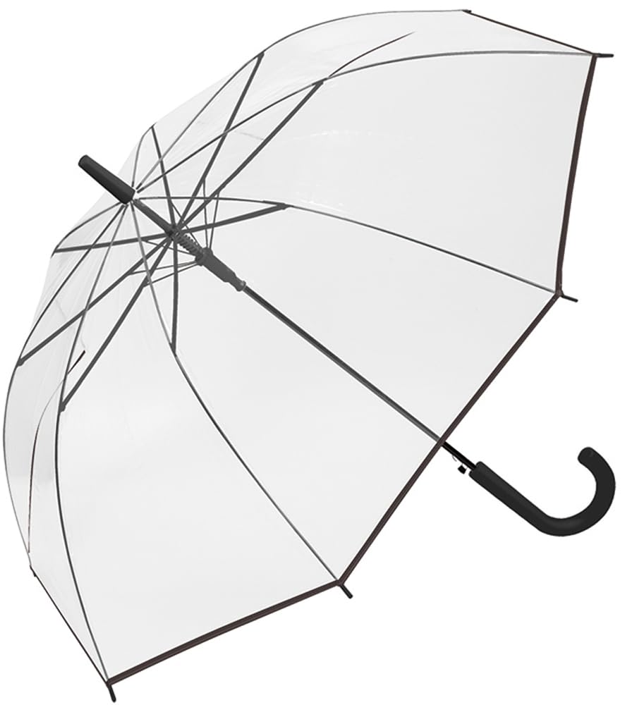 CRUX Long Umbrella 65cm Vinyl Umbrella Automatic Opening Umbrella Fiberglass Stylish Large Black Rainbow Drop One-Touch Women's
