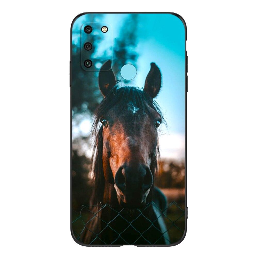For HONOR 9A Case 6.3" Soft Silicon Phone Cover On Huawei Honor 9A 9 A MOA-LX9N Funda Black Tpu Case Lion Wolf Tiger Dragon