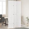 Vidaxl Room Divider, 3-Panel, White, Solid Paulownia Wood