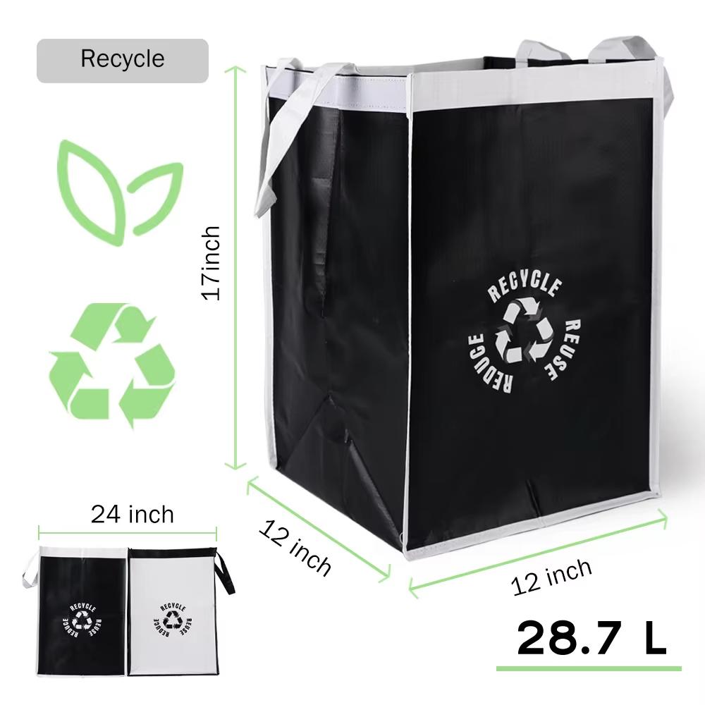 Zwart-Wit Twee-delige Familie Keuken Recycling Afval Classificatie Waterdichte Verdikte Grote Capaciteit Milieuvriendelijke Zak