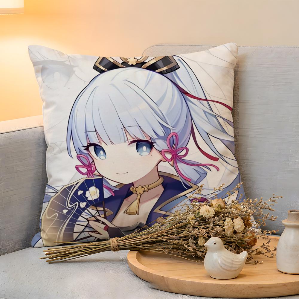 Cushion Cover  Linen  SkinFriendly Soft Decorative Case For Sofa Home Decor Cartoon Honkai Impact Cute Pillow Cover