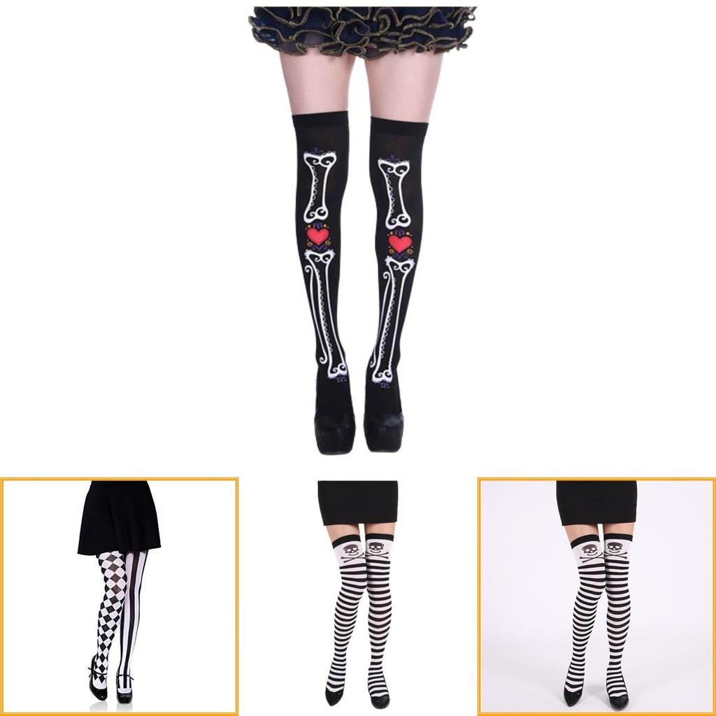 Trendy Halloween Skeleton Tights Super Thin Nylon Anti-friction Odor-resistant