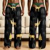 Men's Funny Sleep Pants with Brief Print for Halloween Novelty Pants