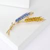 Unique Threaded Fringe Lapel Pin with Stone Accent Wheat Ear Brooches Accessory Fashionable Women's Clothing Accessory