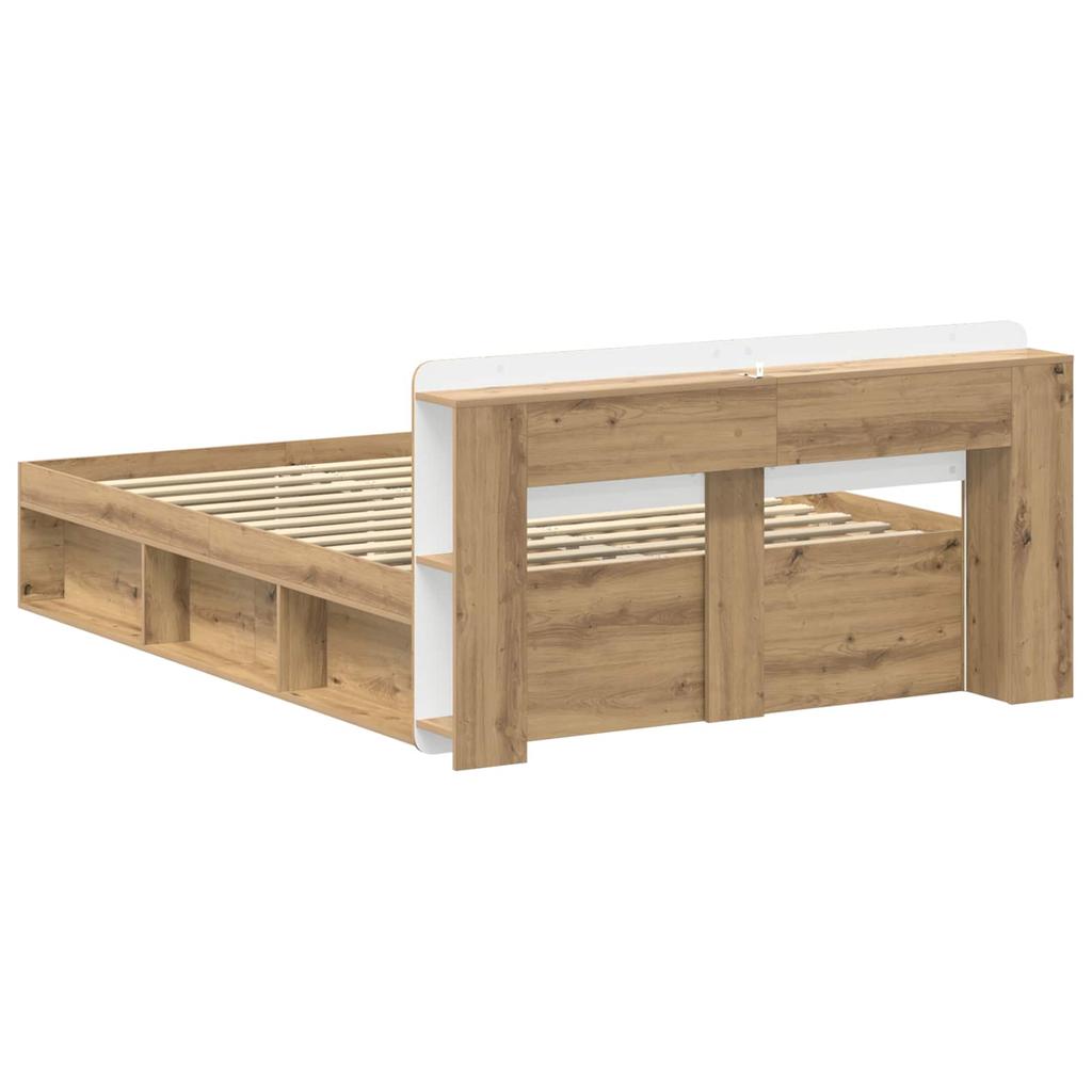 Bed Frame with Storage Space Artisan Oak Finish 150 x 200 cm