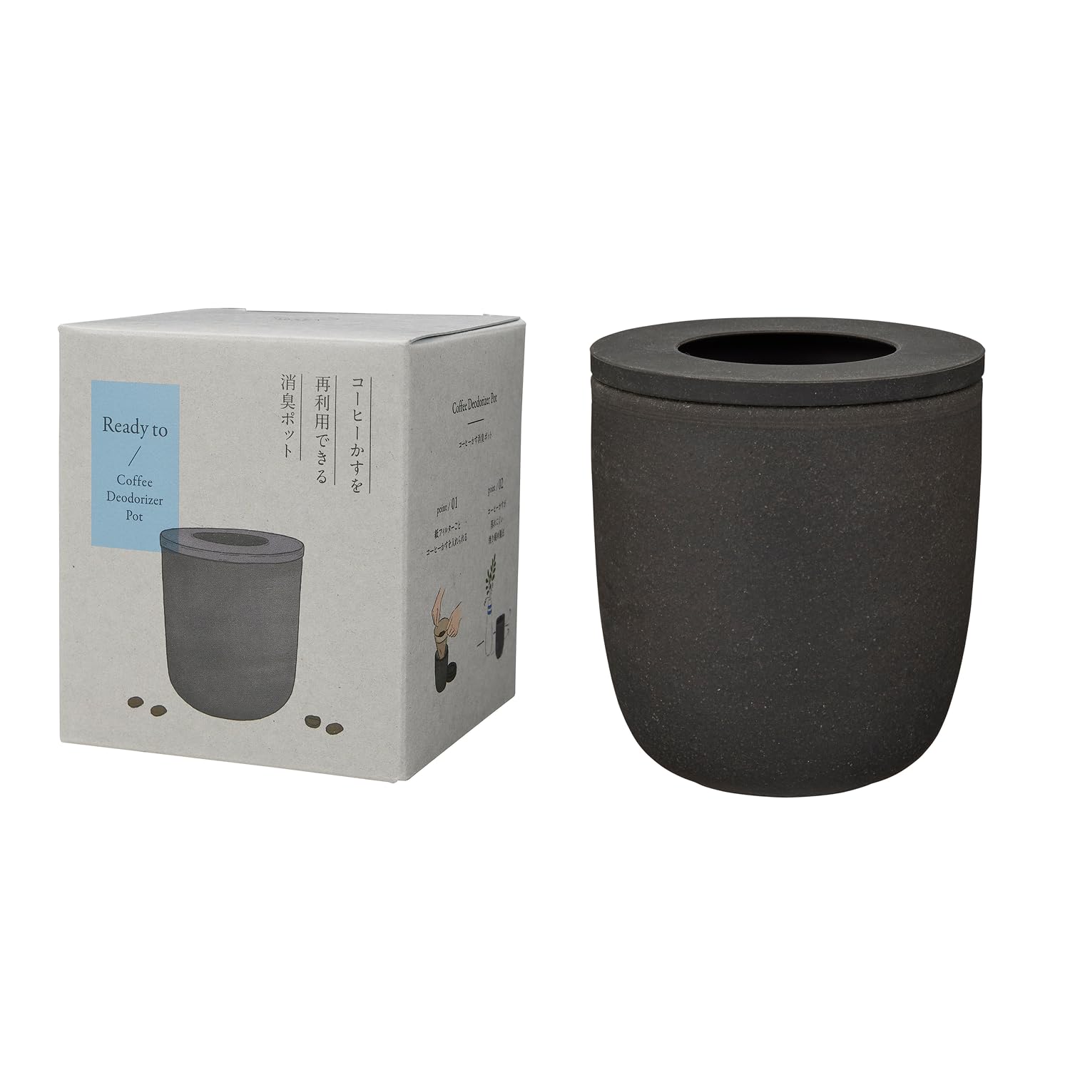 

Marna Coffee Grounds Deodorizer Pot shoe deodorizer for coffee Ready to Model K770BK (for rooms, cabinets, toilets, etc.) Eco-friendly grounds. use. чёрный