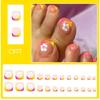 24pcs Designs False Toe Nail Glossy Short Square Fake Toenails Full Cover Glues On Fake Toe Nail Press On Toenails