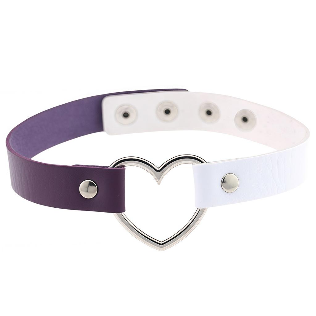 Eco-friendly PU Leather Four-buckle Harajuku Punk Style Love Collarbone Chain Peach Heart Collar Neck Strap Women's Necklace Choker Neck Chain