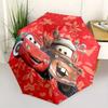 Disney Lightning McQueen, Pixar Cars Manuell zu öffnender und schließender Regenschirm, 21-Speichen verstärktes faltbares Design, Leichtgewicht