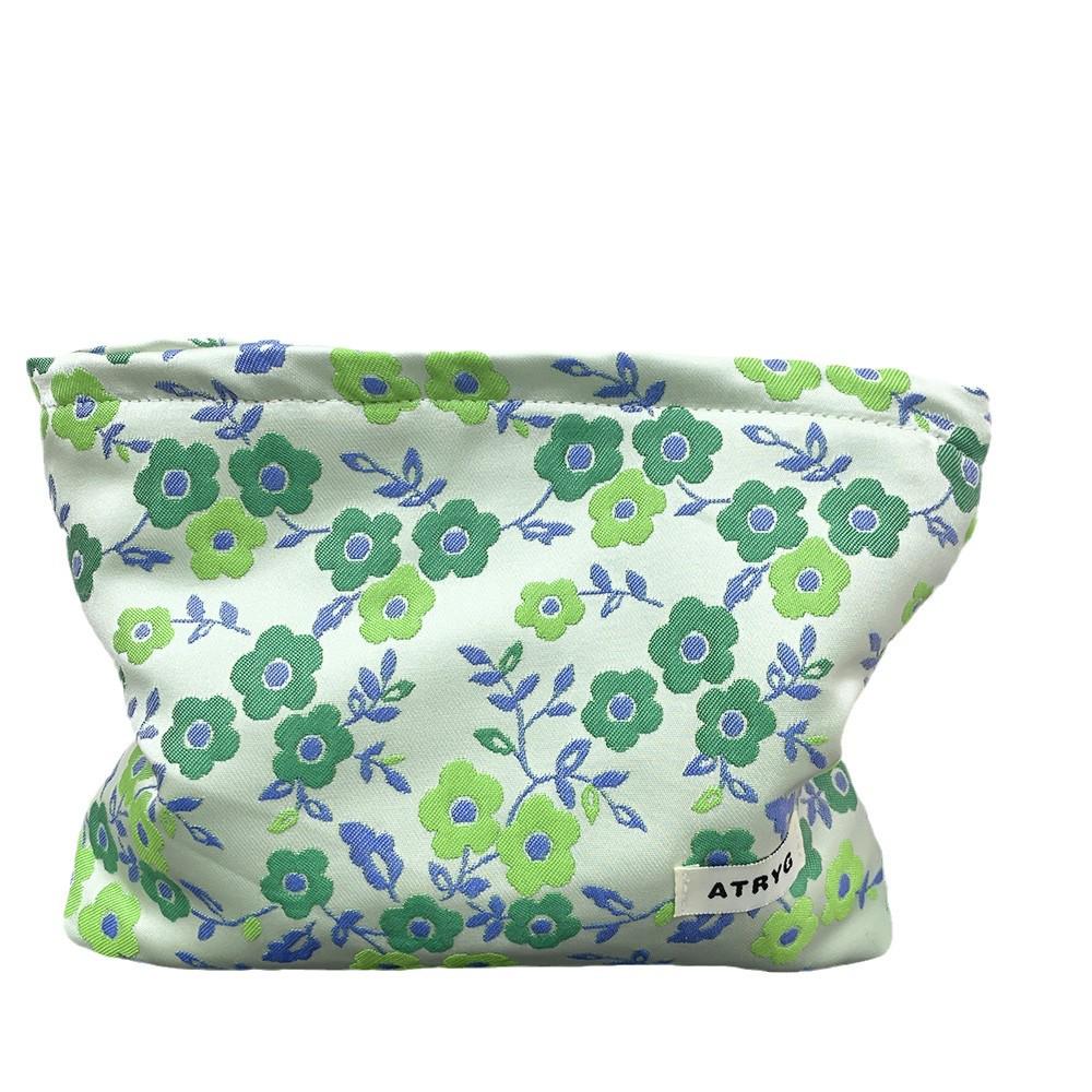 Elegant Jacquard Clutch Cosmetic Bag for Women, Large Capacity - Ideal for Travel, Touch-Ups, and Storage