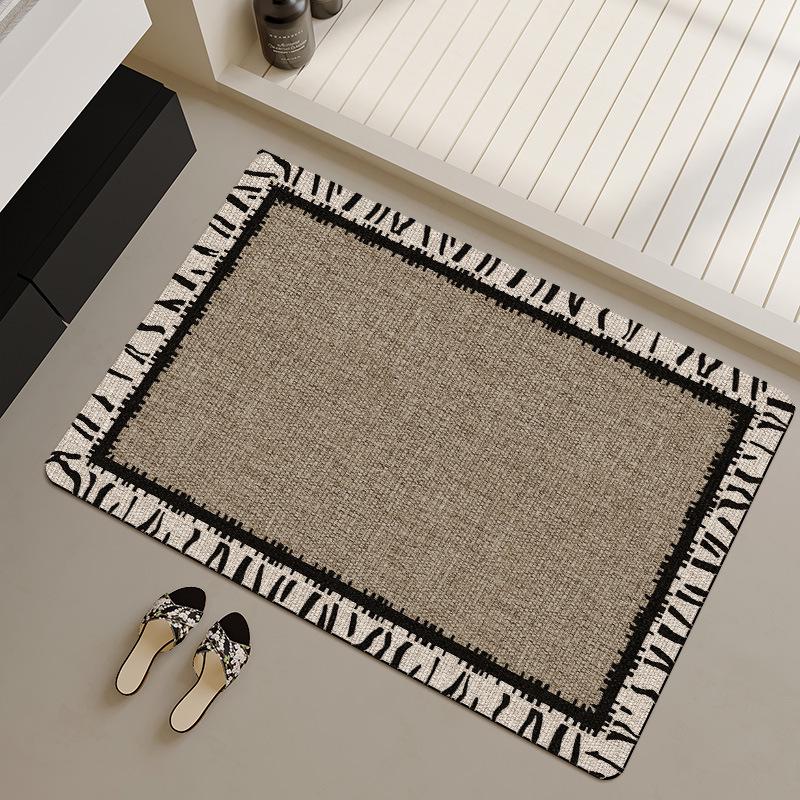 Minimalist Diatomaceous Earth Bathroom Mat - Water Absorbent, Quick Drying, Stain Resistant, Non-Slip, and Durable.