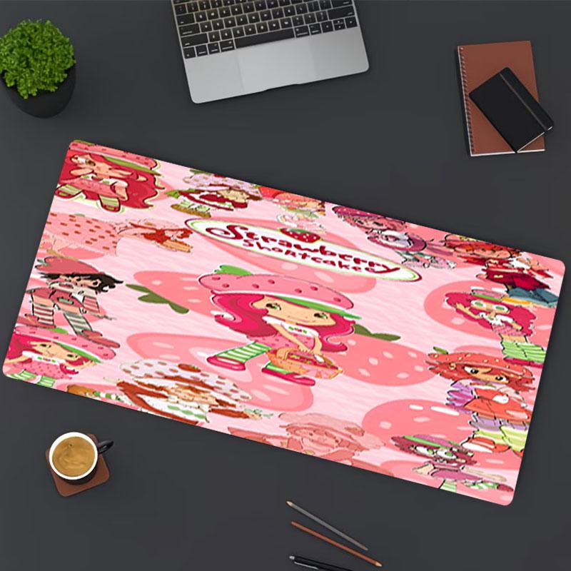 Musemat med jordbærkake-print, for tastaturunderlag, laptop PC-matte for kontor og hjemmebruk, skrivebordsdekorasjon, perfekt bursdagsgave til gamere