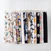 WTEMPO Damen Frühling Sommer Herbst Locker Lässig Geblümt Bedruckt Dünn Cropped Hose Mama's Große Größe Elastischer Hoher Bund Weites Bein Culottes