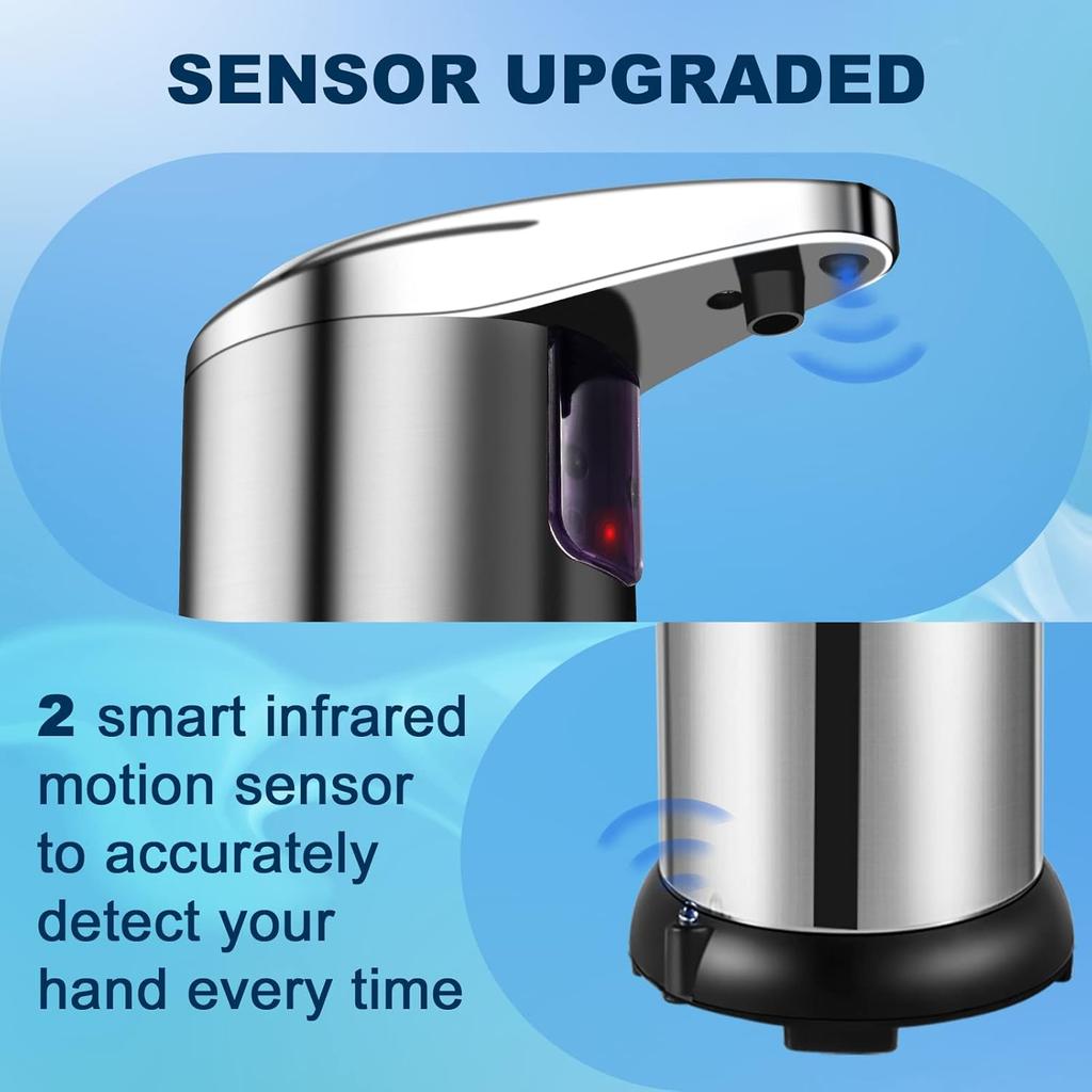 Automatic Soap Dispenser, Touchless 3-Level Adjustable Hand Sanitizer Dispenser, Equipped Upgraded Waterproof Base Infrared Sensor, Soap Dispenser