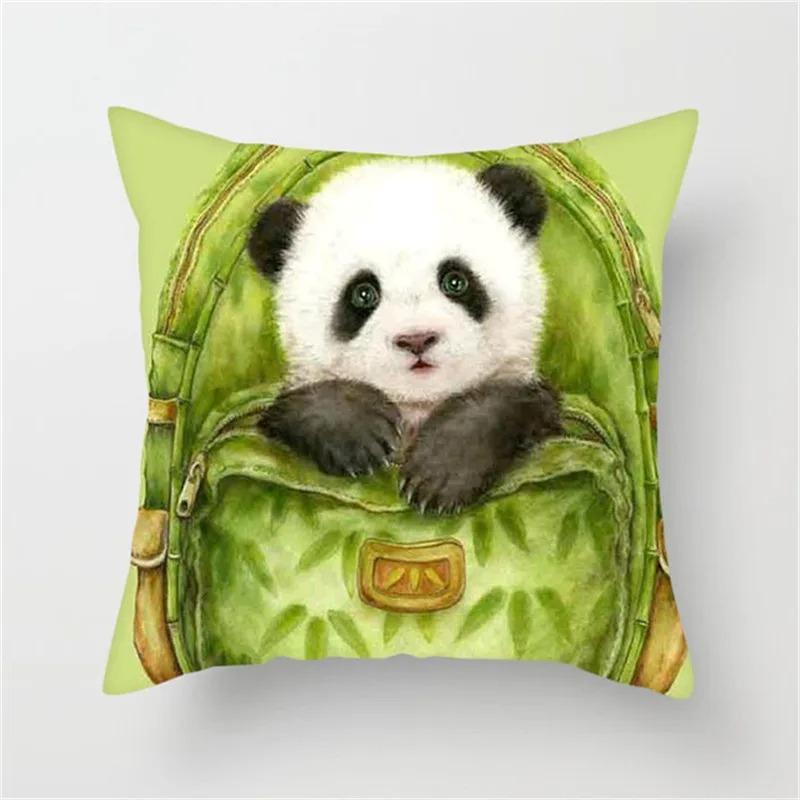 Sofa Bedroom Cute Panda Pillowcase Home Decoration Zipper Pillowcase