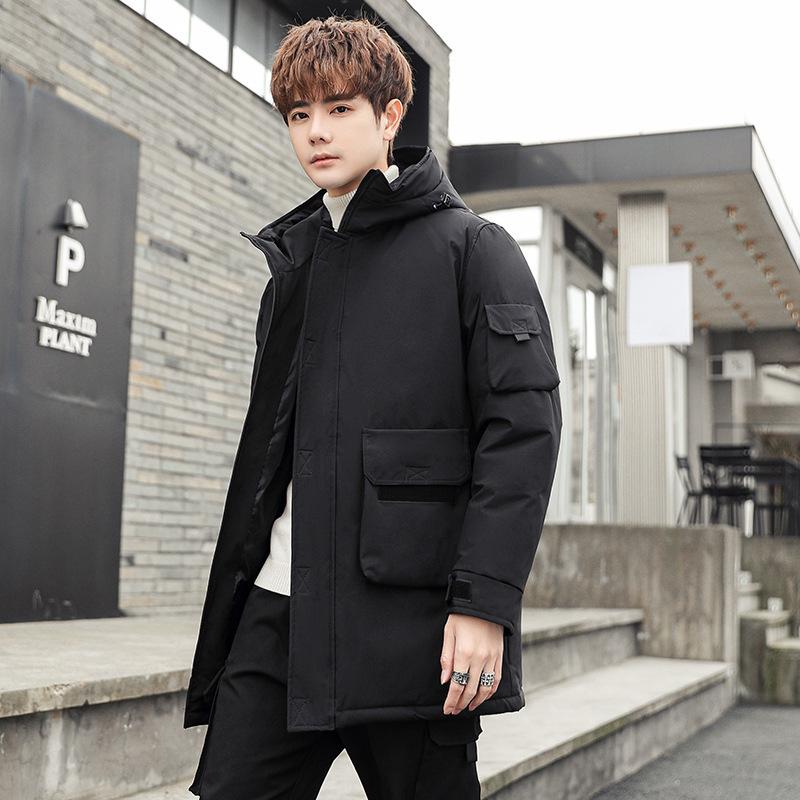 

Low down running volume autumn and winter new men s down jacket basic thickened trendy overcoming winter clothes M чорний