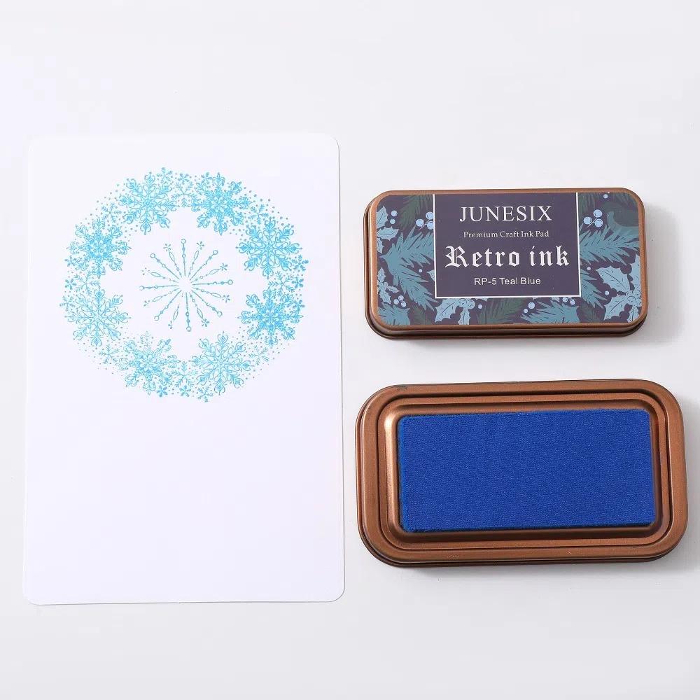 

Handmade Scrapbooking InkPads Vintage Paper Inkpads Iron Box Seal Stamp DIY Journal Material синий