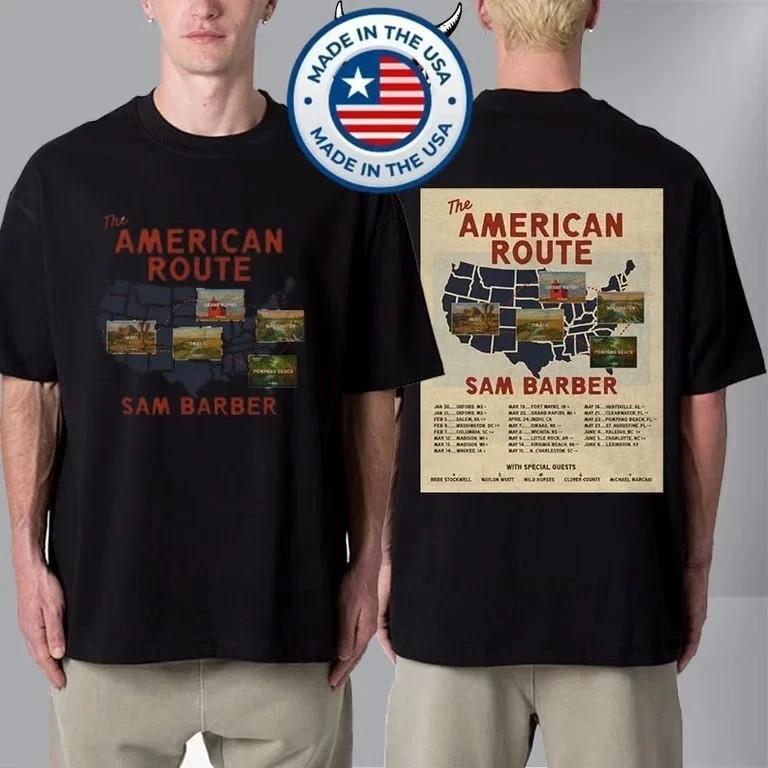 Sam Barber The American Route Tour 2026 Schedule Tour Dates T-Shirt Unisex T-Shirt S