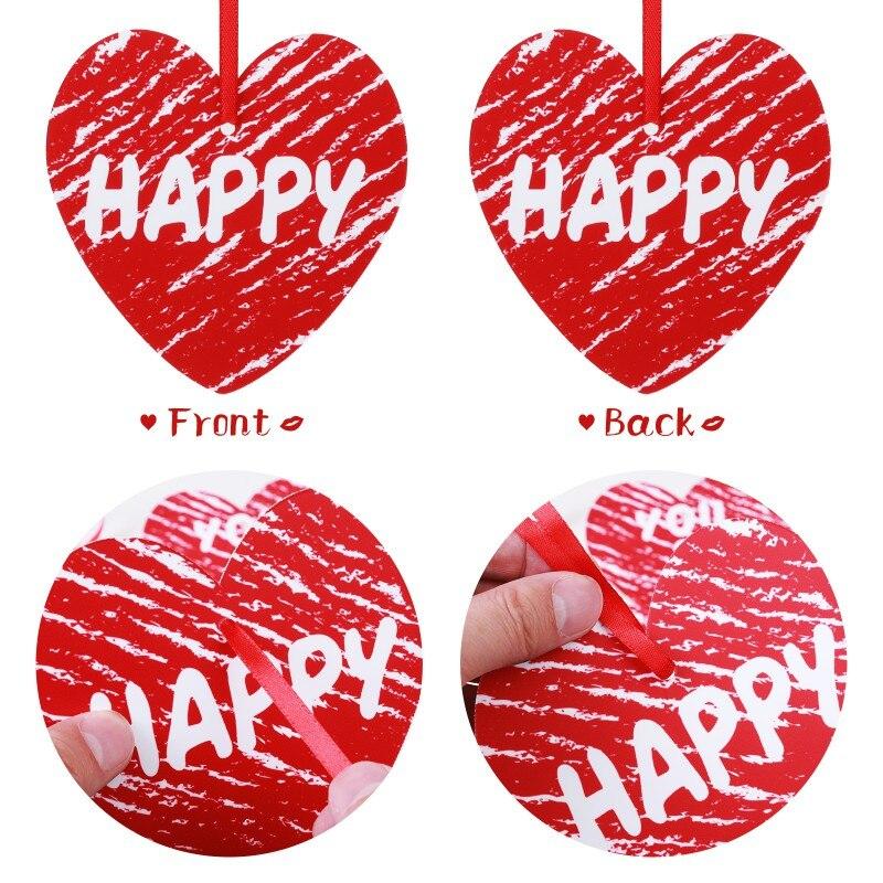30Pcs Valentine's Day Heart Hanging Ornaments Lawn Yard Porch Heart Decor for Wedding Party Home Office Decor
