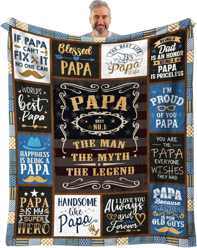 SIKLTY Throw Blanket  X  Perfect Fathers Day  Birthday Gifts for Dad from Kids Ideal Dad Gift Ideas