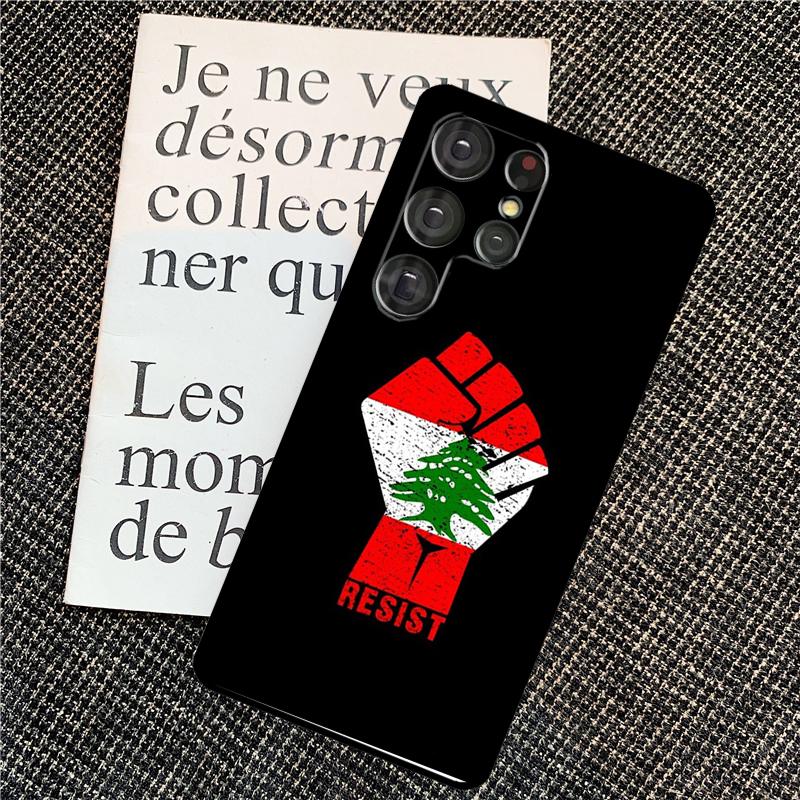 Libanesische Libanon Flagge Hülle Für Samsung Galaxy S24 S25 Ultra S20 S21 S22 S23 Ultra S9 S10 Plus S25 FE Rückabdeckung
